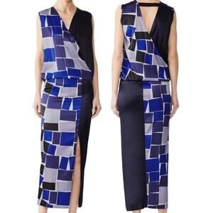 Zero + Maria Cornejo Jazmine Dress 0 Women Silk Blend V-Neck Cocktail Midi Party